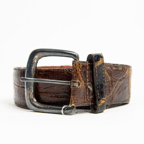 80s Ralph Lauren Brown Alligator Belt 28 / Small A